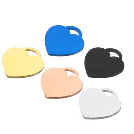 MECCANIXITY Metal Blank Tags Stamping, 1"x1" Multicolored Stainless Steel Blank Dog Tags DIY Engraving Blank Tags for Pet Dog ID Tags, Pendant Decoration, Craft Tags, Pack of 5