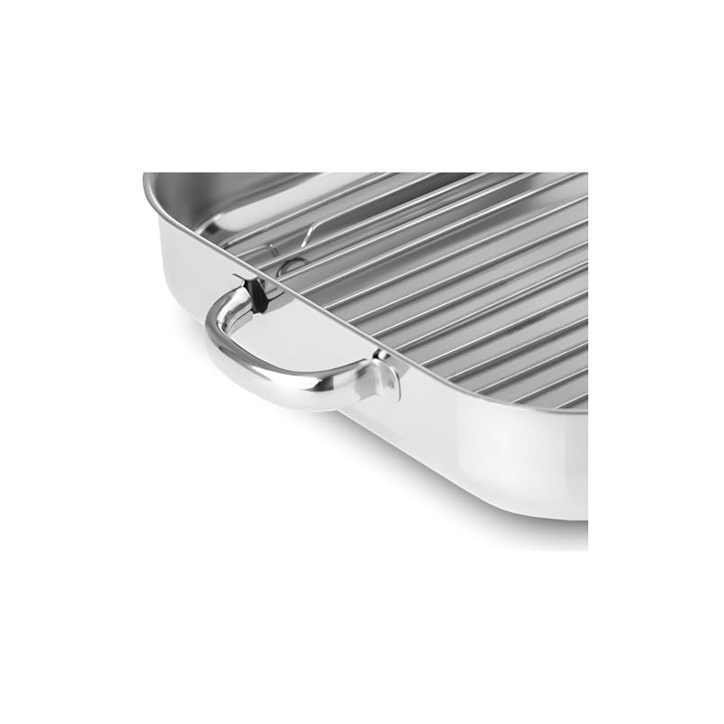 Silampos Europa Stainless Steel Roasting/Baking Tray with Griddle