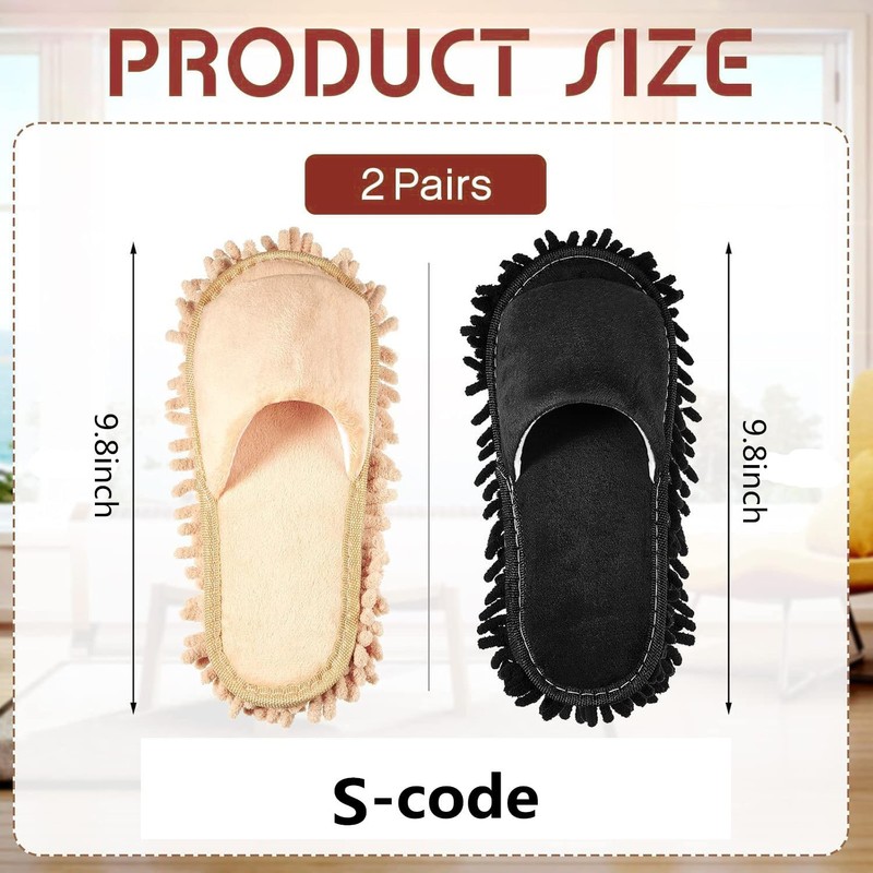 4Pcs Floor Mop Shoes, Microfiber Cleaning Mop Slippers Washable Floor