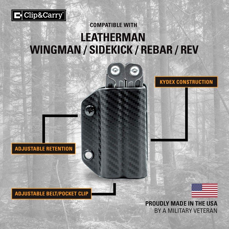 Clip & Carry Kydex Multitool Sheath for Leatherman Wingman -