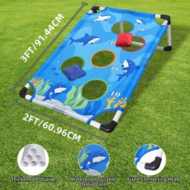 Cornhole Set,Portable Corn Hole Boards Set,Corn Hole Sets with 2 Collapsible Cornhole Boards,8 Bean Bags and Carrying Bags,Perfect for Backyard, Beach, Lawn(3 x 2-feet)