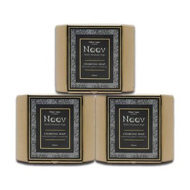 Handmade Ayurvedic Charcoal Soap (Charcoal Soap) 3.5 oz (100 g), Set of 3 NEEV CHARCOAL SOAP