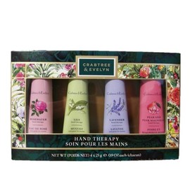 Crabtree & Evelyn | Hand Therapy 4-Pack (0.9 oz Each) Lily, Lavender, Pomegranate, Pear & Pink Magnolia and Rosewater