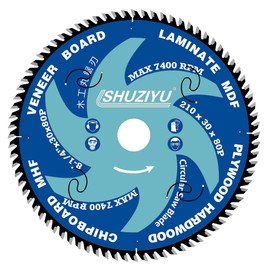LSHUZIYU, 210mm 80T, Industrial Grade, Centre hole 30mm with 25.4-22.23-20-15.88mm Washer. Ultra Thin Kerf 2.0mm. Wood Cutting Circular Saw Blade, Mitre Saw Blade, Table Saw Blade