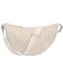 Jiliyote Crossbody Bag Cord Women's Crescent Moon Bag Shoulder Bag Cord Women's Crossbody Bag Women's Cord Shoulder Bag for Work Shopping School Work Shopping, B-beige