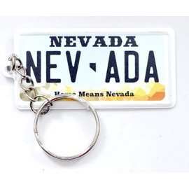 Nevada License Plate Aluminum Ultra-Slim Rectangular Souvenir Keychain 2.5" X 1.25"x 0.06"