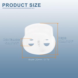 sourcing map 15pcs Plastic Cord Locks Double Hole Spring Toggle Stopper Fasteners Elastic Cord Adjuster Slider for Drawstrings Paracord Shoelaces Clothing Luggage Backpack Camping, Translucent