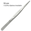 (1Pc) 100mm Stainless Steel Tweezers with Curved Serrated Tip Set,