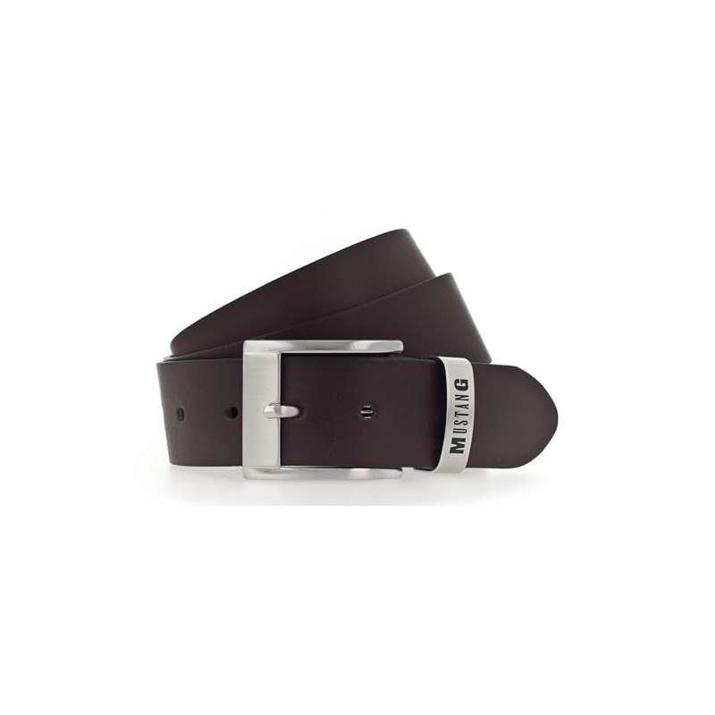 MUSTANG Classic Leather Belt W120 Dark Brown, dark brown