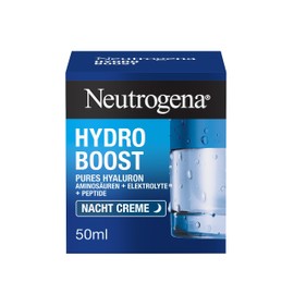 Neutrogena Hydro Boost Night Cream, Moisturising Night Cream, Face Cream with Hyaluronic Acid, Vegetable Trehalose and Self-Smoothing Gel (1 x 50 ml)