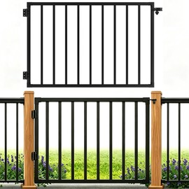 48" W x 36" H Outdoor Deck Railing Kit, Black Heavy‑Duty Steel Anti‑Rust Deck Railing, Outdoor Fence Railing for Deck Railing, Patio, Porch, Garden & Yard