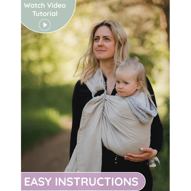 Baby Sling and Ring Sling 100% Cotton Muslin Infant Carrier,