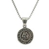 JASKFG Stainless Steel Viking Valknut Pendant Necklace, 50cm Chain