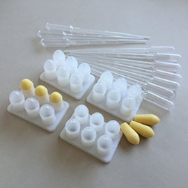 Reusable Suppository Mold Kit - 4 Trays, 10 Filling Pipettes, 1 Removal Stick. 2 ML