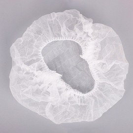 Disposable Non-Woven Sanitary Cap, Hair Cover (100 pcs) White/21 inch 2ea