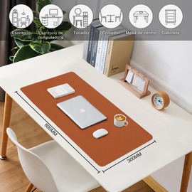 VIDA4U Alfombrilla de Ratón, Tapete para Mouse de Cuero PU, Tapete de Escritorio Impermeable y Antideslizante y Alfombrilla de Ordenador 800x300x2 MM para Oficina, Conferencia y Hogar(Marrón)