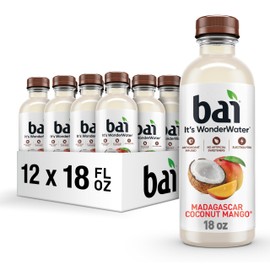 Bai Antioxidant Infused Water Beverage, Madagascar Coconut Mango, with Vitamin C and No Artificial Sweeteners, 18 Fluid Ounce Bottle, 12 Pack