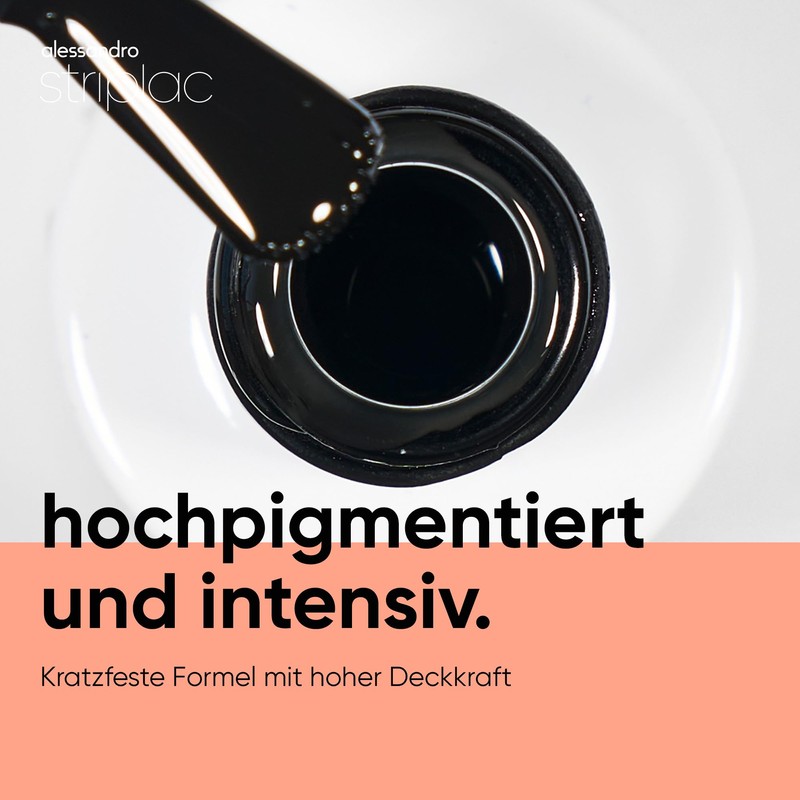 alessandro Striplac UV-Nagellack Midnight Black - Deckend & Kratzfest bis