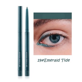 Waterproof Gel Eyeliner Pencil with Fine Tip, Long-Lasting Smudge-Proof Eye Liner Pen for Precise Lines, All-Day Wear Makeup for Mature Women (19#Emerald Tide)