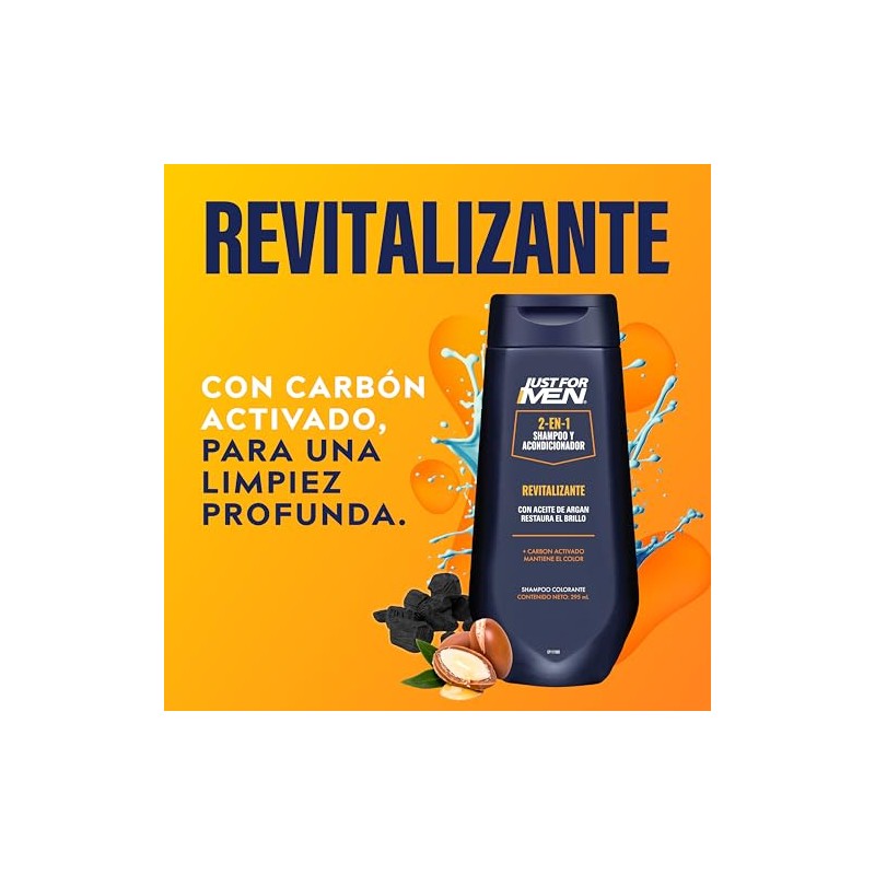 Just For Men Shampoo y Acondicionador 2 en 1 Revitalizante