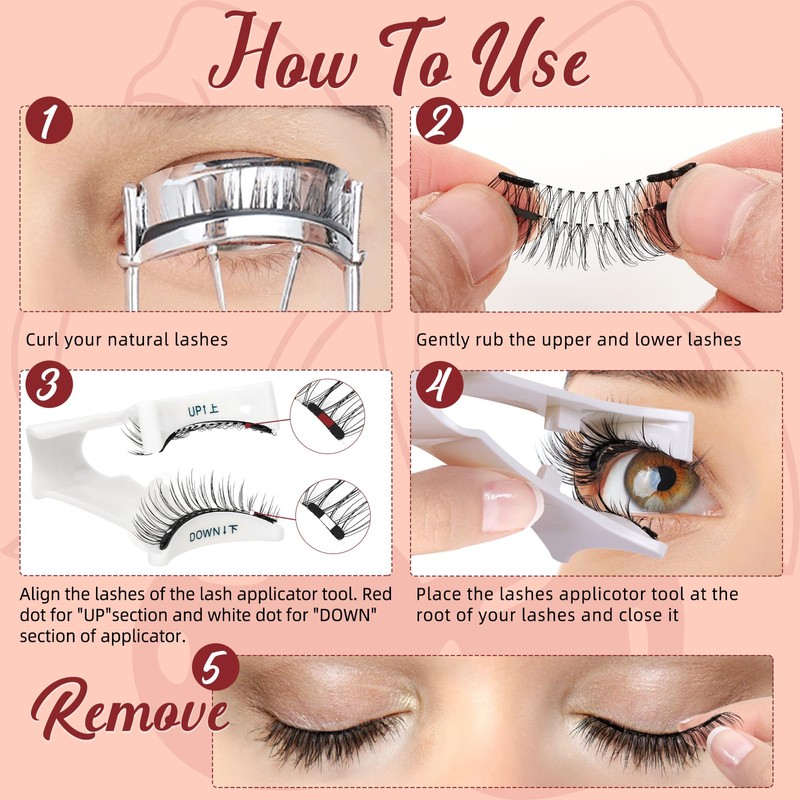 Higu clace Magnetic Eyelash kit, Reusable Magnetic Lashes Set with