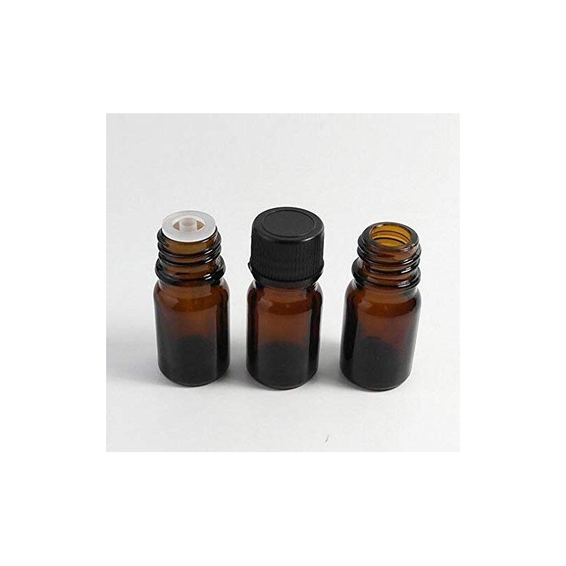 6Pcs Amber Glass Essential Oil Bottles with Orifice Reducer and