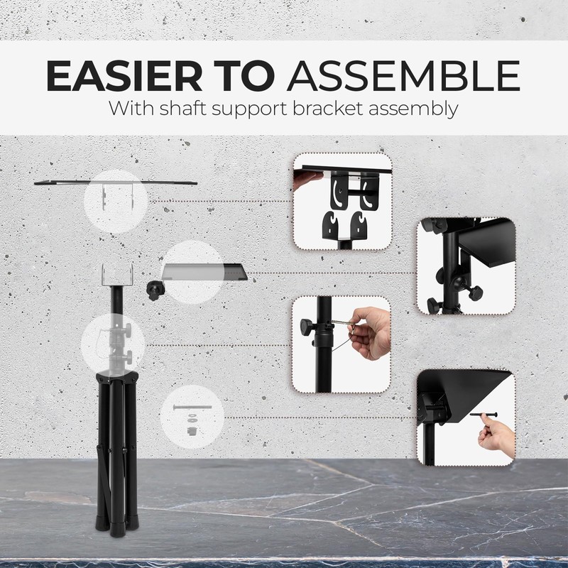 Flashpoint Projector Laptop Tripod Stand, Adjustable FoldableHeight, DJ Gear Holder,