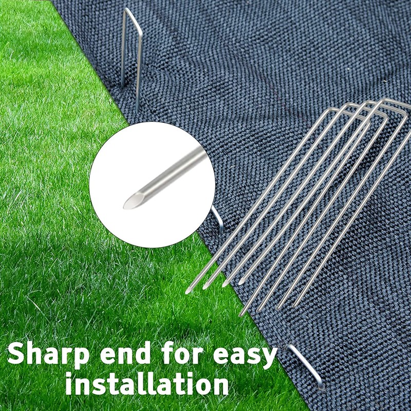 100 Pcs 6 inch Garden Landscape Staples Galvanized Pins Lawn
