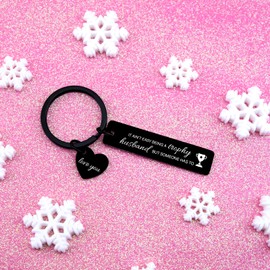 UYBEPU Valentine's Day Gifts for Husband Gifts From Wife Romantic Valentines Keychain for Men Gift Ideas It Ain't Easy Being a Trophy Husband Anniversary Birthday Gift for Him Hubby