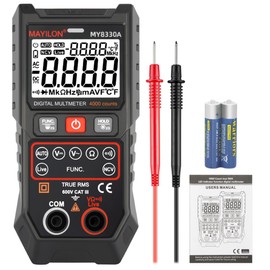 Digital Multimeter TRMS 4000 Counts Multimeter DC AC Voltage Tester Auto-Ranging Voltmeter Amp Meter NCV Live Wire Resistance Continuity Temp for Auto/Home/Electrical MY8300A