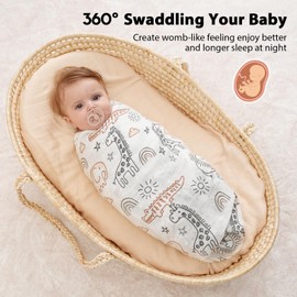 Yoofoss Yoofoss Muslin Swaddle Blankets, 4 Pack Receiving Blankets for Boys and Girls, 47 x 47 Inches Muslin Baby Blankets Soft Breathable - Brown Animals