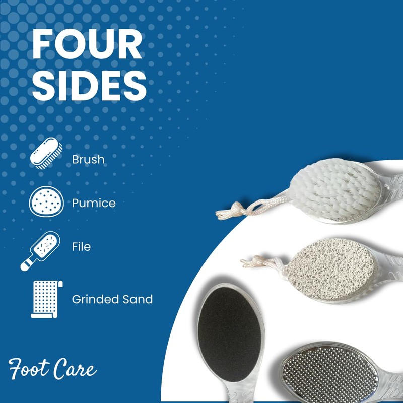 4 in 1 Multi-Function Foot File Pedicure Brush - Complete