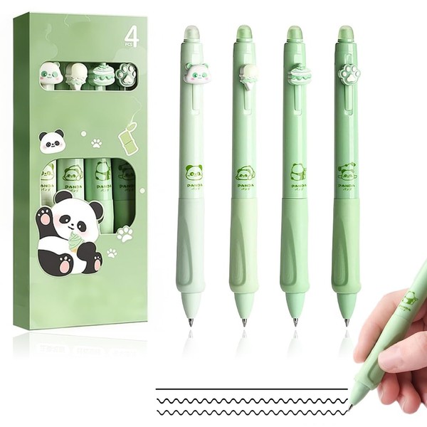 Panda Skin Ballpoint Pen Green Slide On Ballpoint Pen Black