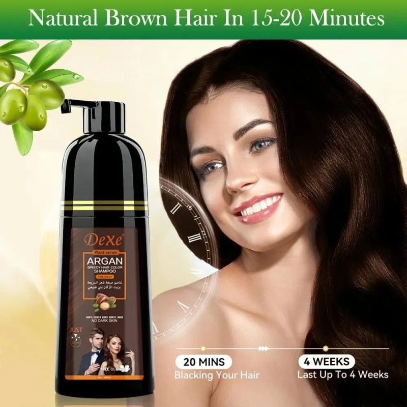Shampoo Tinte Dexe Argan Color Castaño Medio 420ml