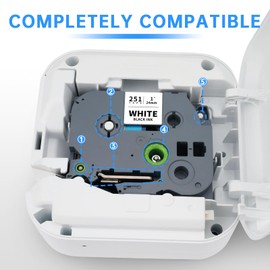 UniPlus 3 x Compatible with Brother TZe24 mm Label Tapes for Tze251 Tze-251 TZ-251 with Brother P-touch PT-P750W D600 P750WVP 9600 9700PC 9800PCN P900W 2400 2430 2470 Labelling Machine, Black White on