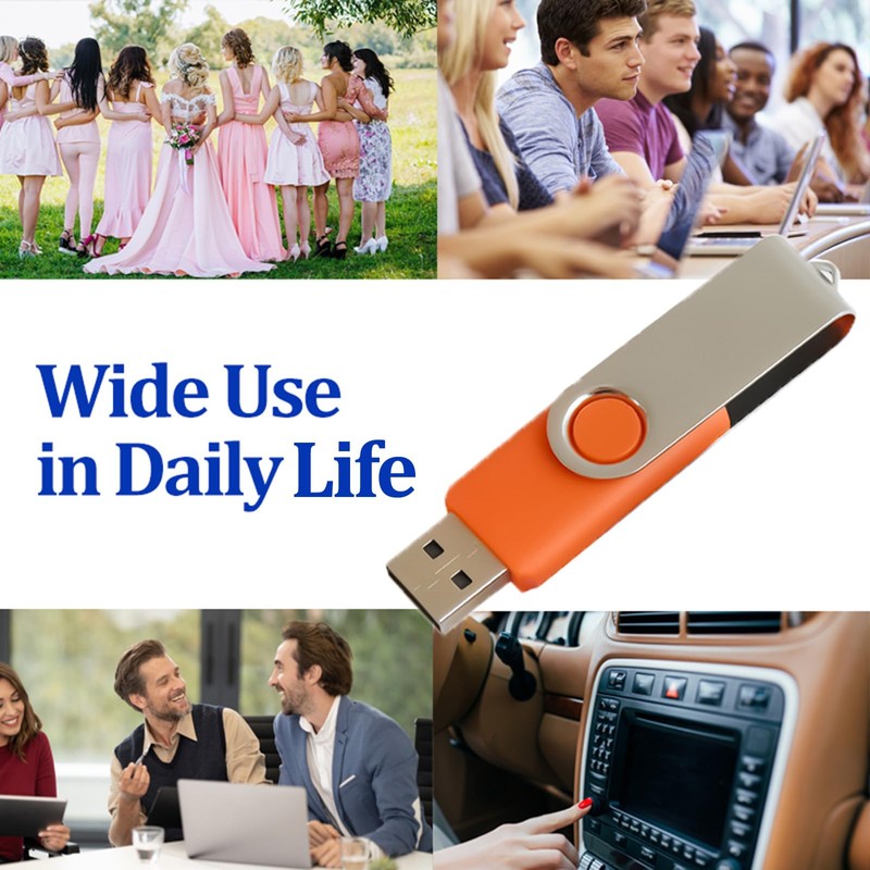 4GB USB Flash Drive Rotating USB 2.0 5 Colours Pack