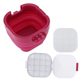Foldable Bucket Red 3 In 1 Portable Collapsible Brush Washer for Watercolor Pens Oil Paint Brushes Gouache Washing