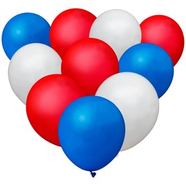 Costume and Party Store - 2022 Queen Platinum Jubilee - Union Jack - Red White Blue Latex Balloons 20 Packet