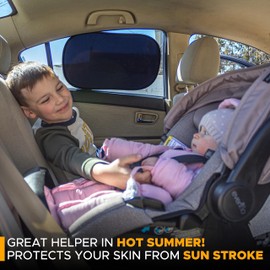 EcoNour Car Window Shades for Baby (4 Pack) | Baby Car Sun Shade Side Window | Car Window Shades for Kids | Baby Car Accessories (20"x12")