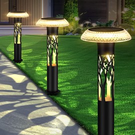 Eyrosa Large Solar Pathway Lights 6 Pack, 8 Modes Solar Lights Outdoor Landscape Lighting for Outside Path Walkway Driveway Sidewalk Patio Lawn Yard Garden Decor