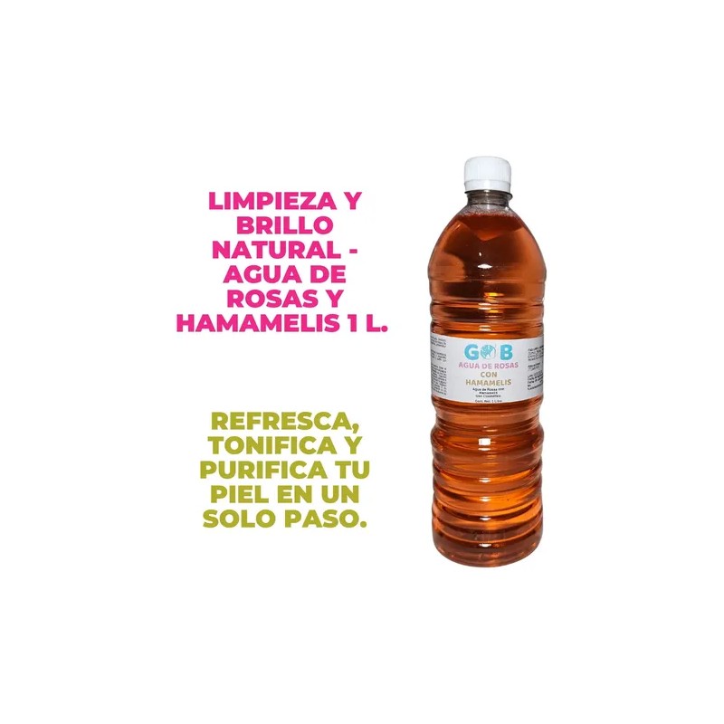 Tónico agua de rosas y hamamelis 1 L | refresca