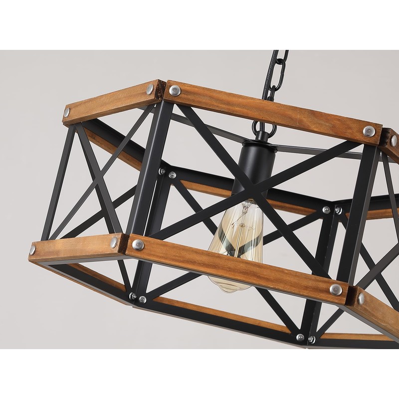 Rustic Farmhouse Large Plug in Pendant Light Fixture with Adjustable