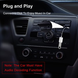 AUX to USB Adapter, 3.5mm Male Audio Jack to USB 2.0 Female Converter Cable, 2-Pack – Only for Car AUX-in with MP3 Decoder, Not for Headphones, Speakers, Computers, or MP3 Players