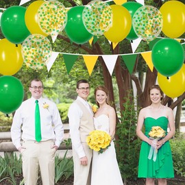 12 inch Green and Yellow Latex Balloons,Green and Yellow Graduation Decorations Class of 2024,Tractor Balloons Birthday Party Decorations,Pack of 50