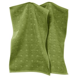 Möve Quadretti Walk Terry Guest Towel 30 x 50 cm Green Pack of 2