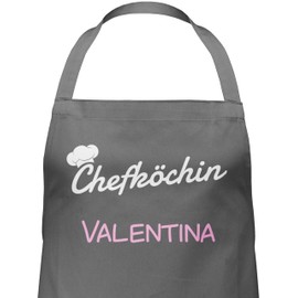 Geschenk mit Namen personalisiert by Shirtracer - Apron - Cooking Apron Ladies Women - Chef with Name - Gift Chefin Küchenmeisterin, 1 anthracite