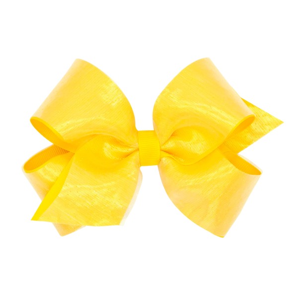 Wee Ones Girls' Sheer Iridescent and Grosgrain Overlay Hair Bow
