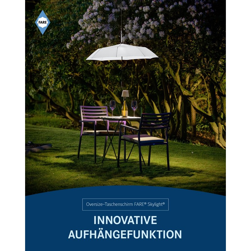 FARE Oversized Pocket Umbrella Skylight - Effective Umbrella with LED