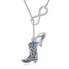 ONEFINITY Cowboy Boot Necklace S925 Sterling Silver Cowgirl Necklace Cowboy