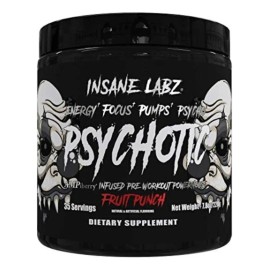 Pre Entreno Insane Labz Psychotic Black Serv Sabores Sabor Ponche Frutas